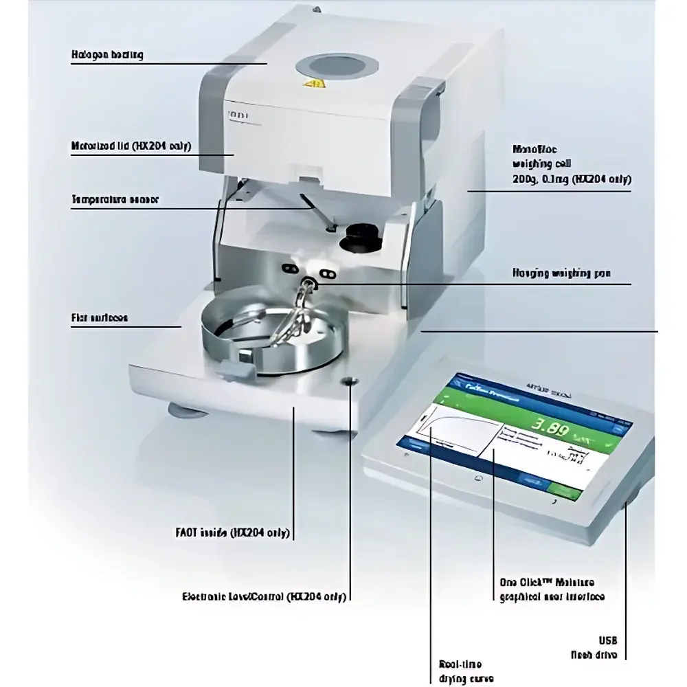 METTLER TOLEDO XPE Series Rapid Moisture Analyzer HX204 / HS153