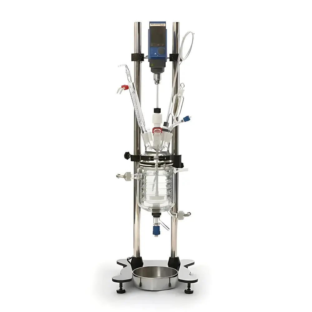 IKA 1L Double-Jacketed Glass Reactor with Baffle Plate