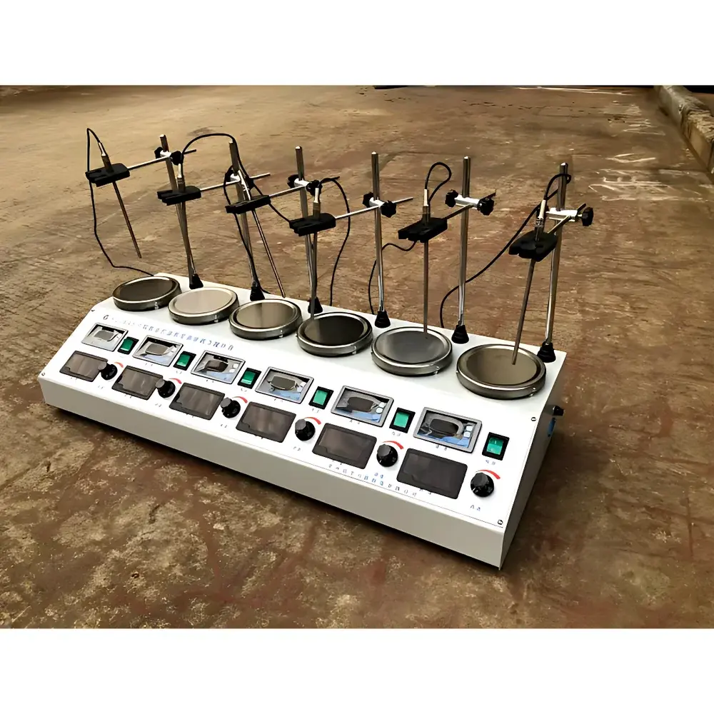 CZGY HJ-6AS Six-Station Dual-Digital Display Magnetic Stirrer with Independent Temperature Control