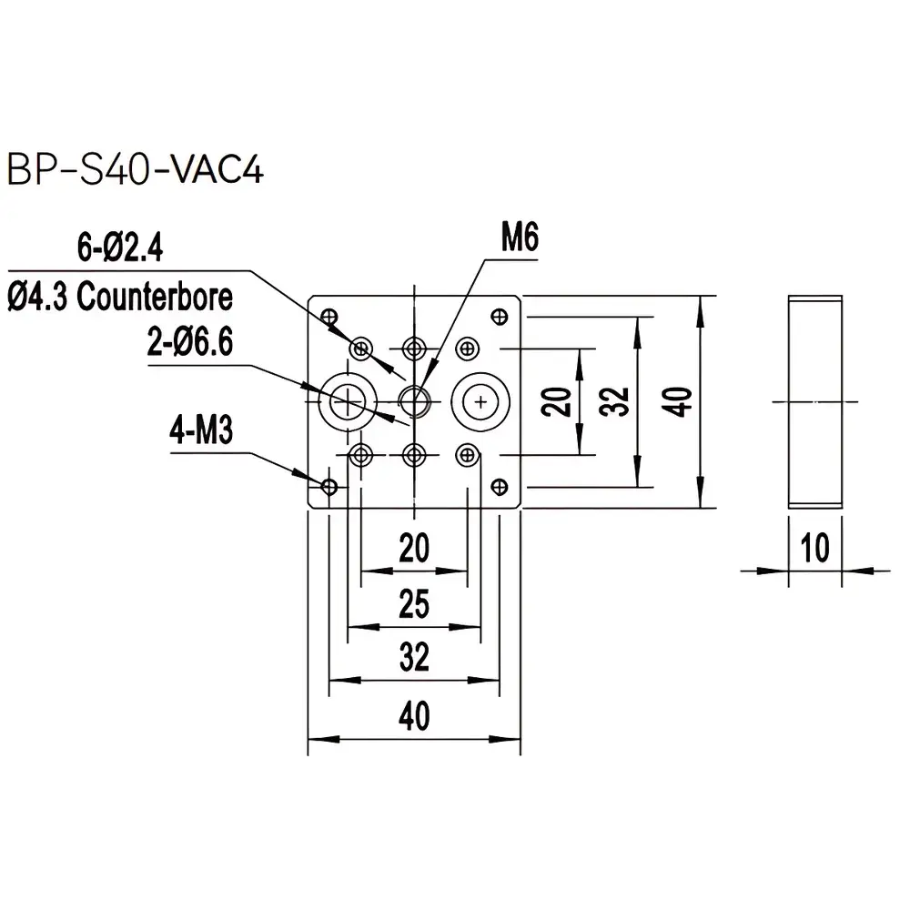 ZOLIX BP Series Vacuum-Compatible Optical Mounting Base Plate