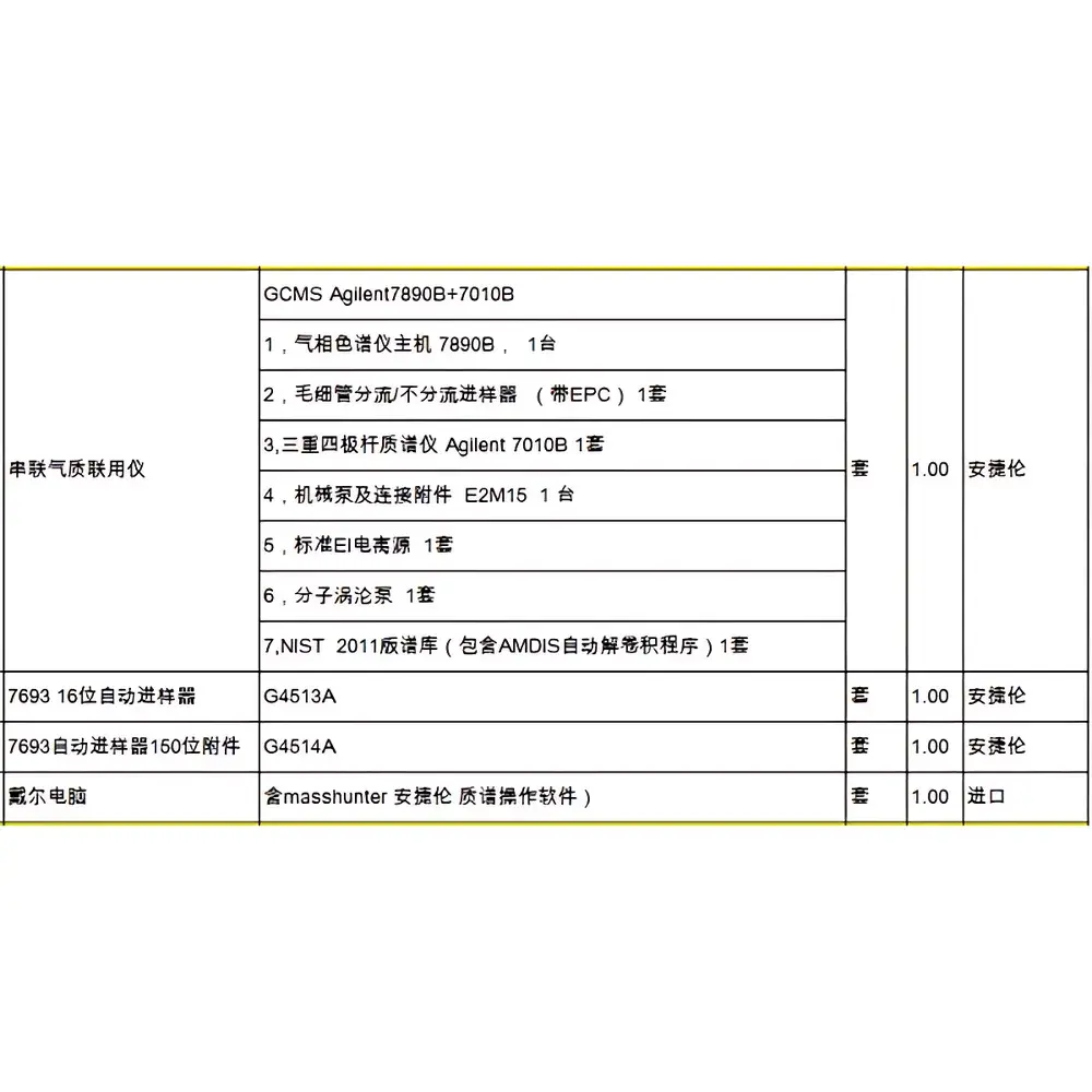 Agilent 7890B GC / 7010B Triple Quadrupole Mass Spectrometer System