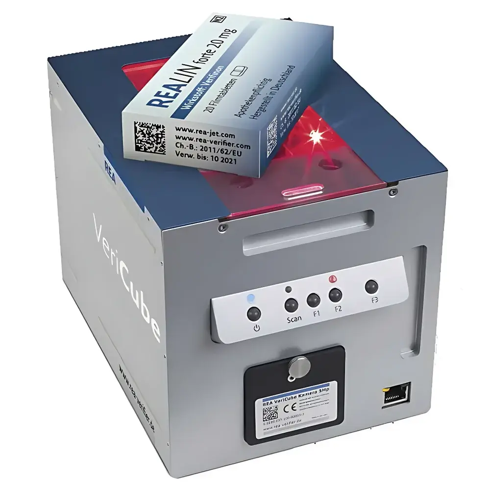 REA VeriCube Matrix and 1D Barcode Verification System