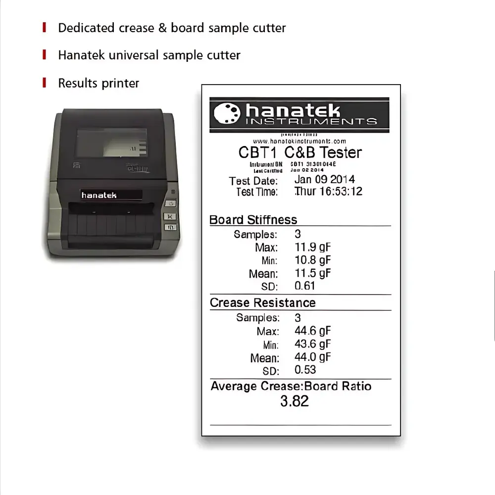 Hanatek CBT1 Crease Stiffness and Folding Resistance Tester