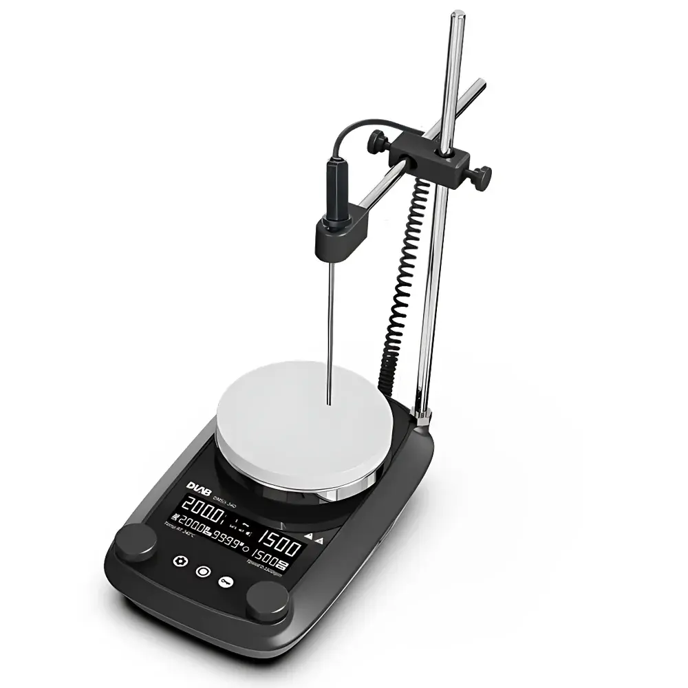 DLAB DMS5-340 LCD Digital Programmable Magnetic Stirrer with Heating (5-inch Ceramic-Coated Plate, 340°C Max Temp)
