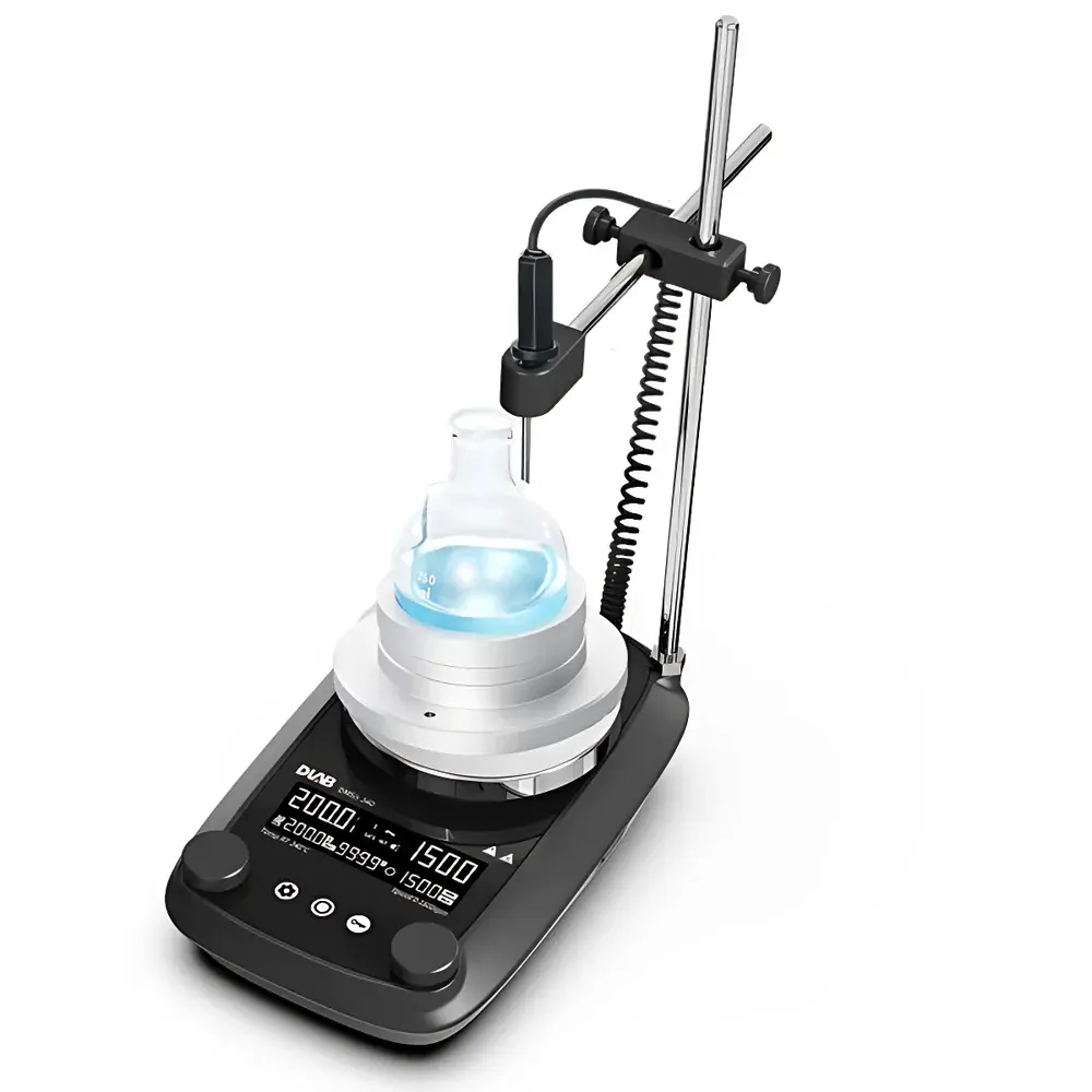 DLAB DMS5-340 LCD Digital Programmable Magnetic Stirrer with Heating (5-inch Ceramic-Coated Plate, 340°C Max Temp)
