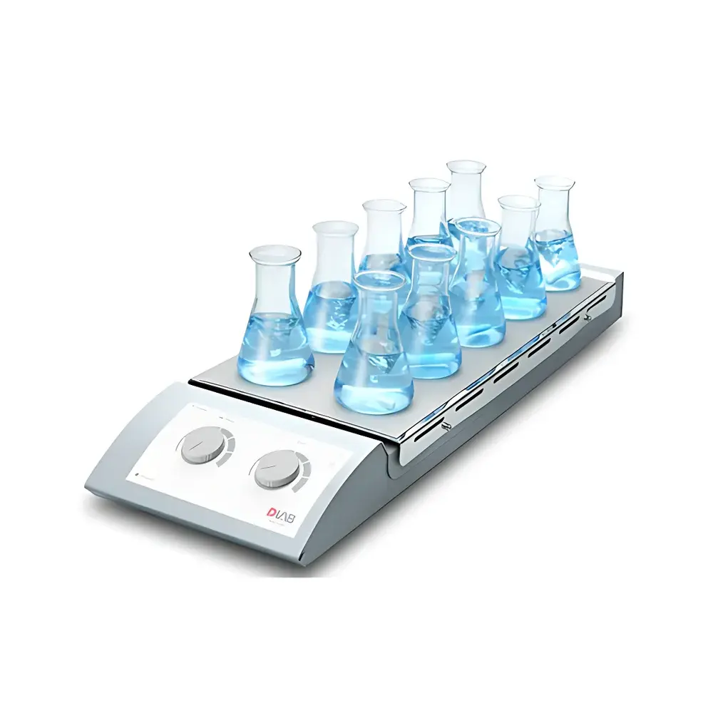 DLAB MS-H-S10 10-Position Magnetic Stirrer with Integrated Heating