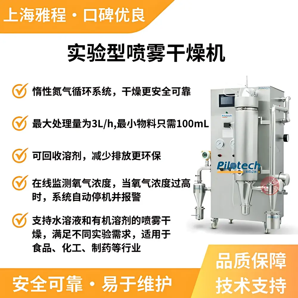 PILOTECH YC-018A Pilot-Scale Closed-Loop Organic Solvent Spray Dryer