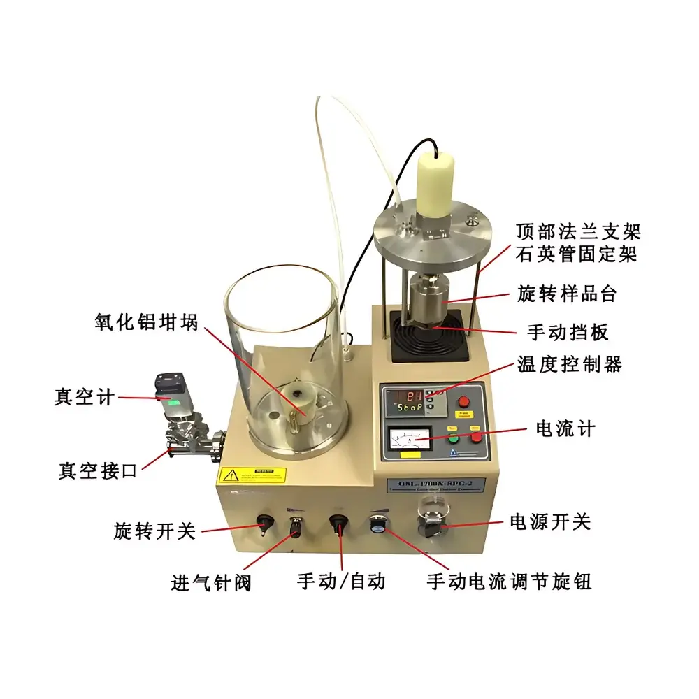 KJ GROUP GSL-1700X-SPC-2 Small-Scale Programmable Temperature-Controlled Thermal Evaporation Coater