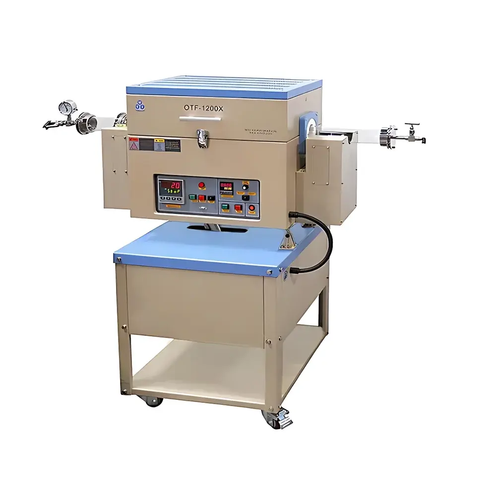 KJ GROUP OTF-1200X-4-R Single-Zone Tilt-and-Rotate Tube Furnace