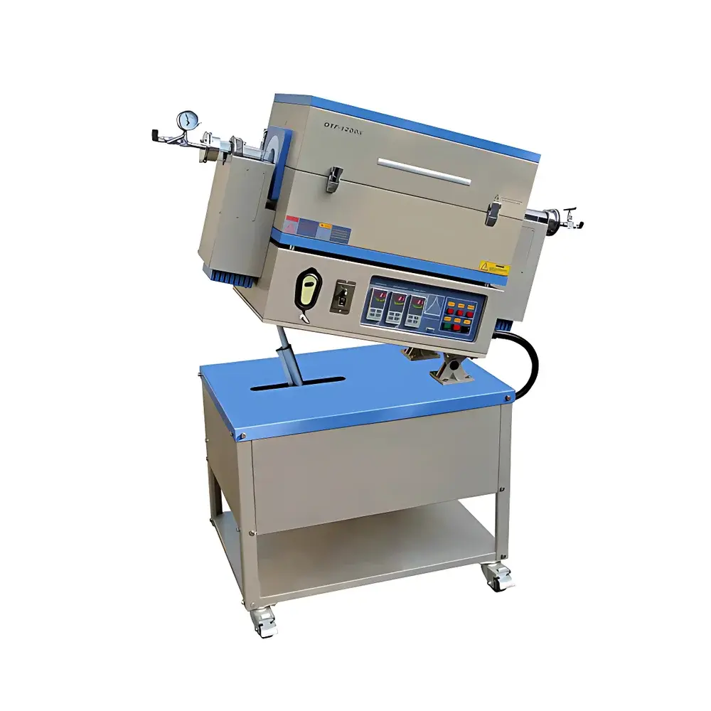 KJ GROUP OTF-1200X-5L-R-III Triple-Zone Tilted Rotating Tube Furnace