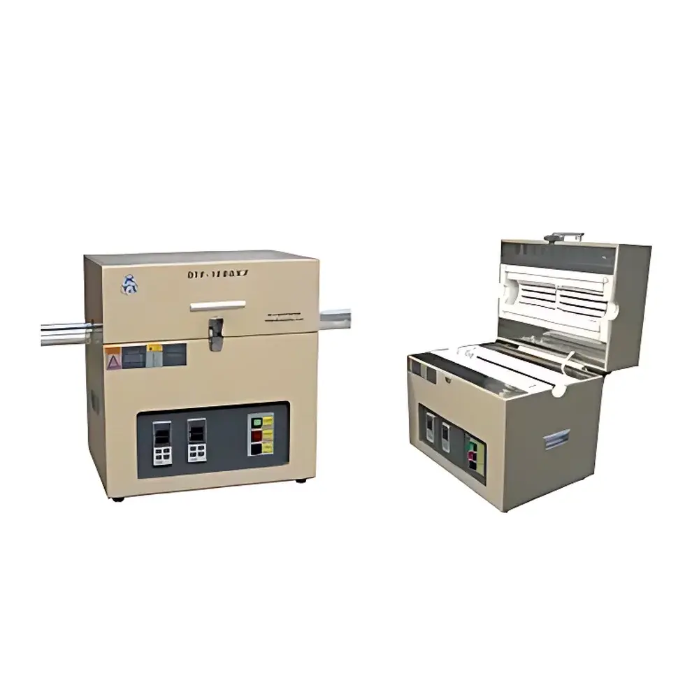 KJ GROUP OTF-1200X-II Dual-Zone Open-Type Tube Furnace with 1200°C Maximum Temperature