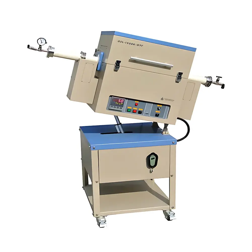 KJ GROUP GSL-1500X-OTF-R60 Single-Zone Tilting Rotating Tube Furnace
