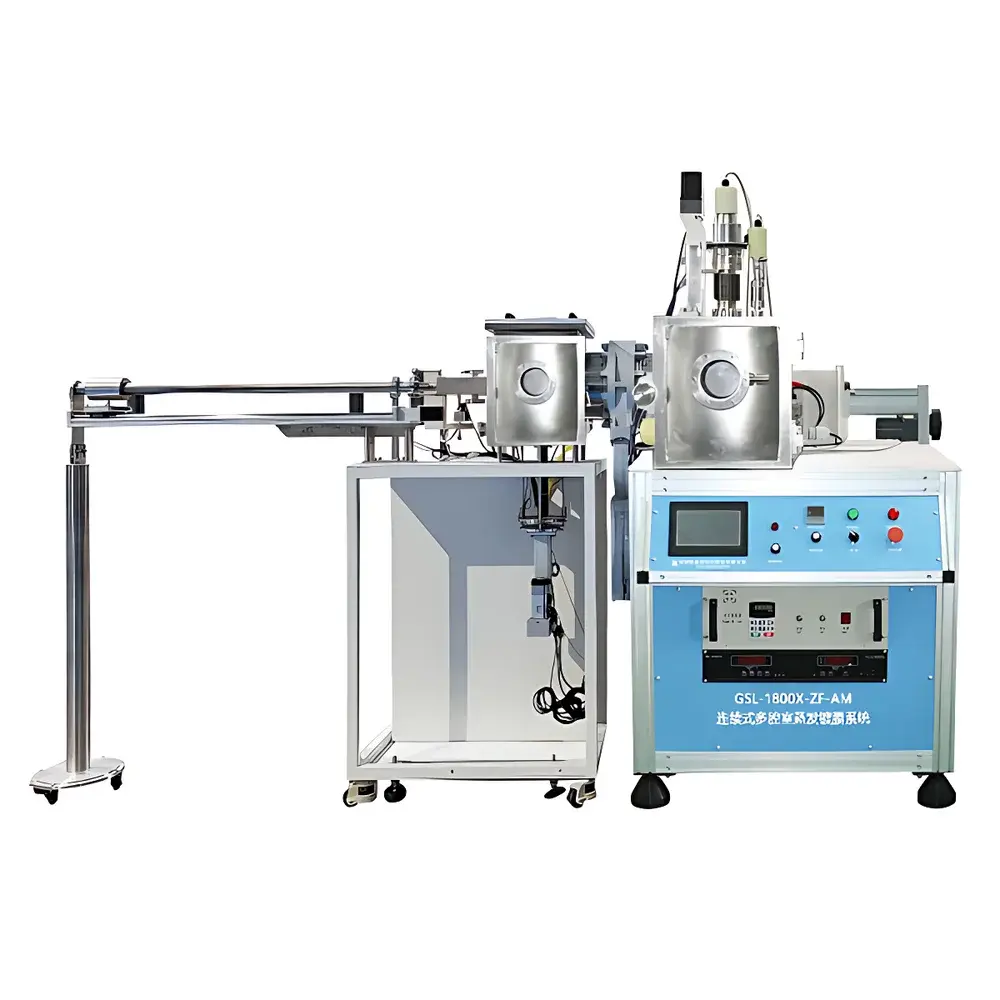 KJ GROUP GSL-1800X-ZF-AM Continuous Multi-Chamber Thermal Evaporation Deposition System