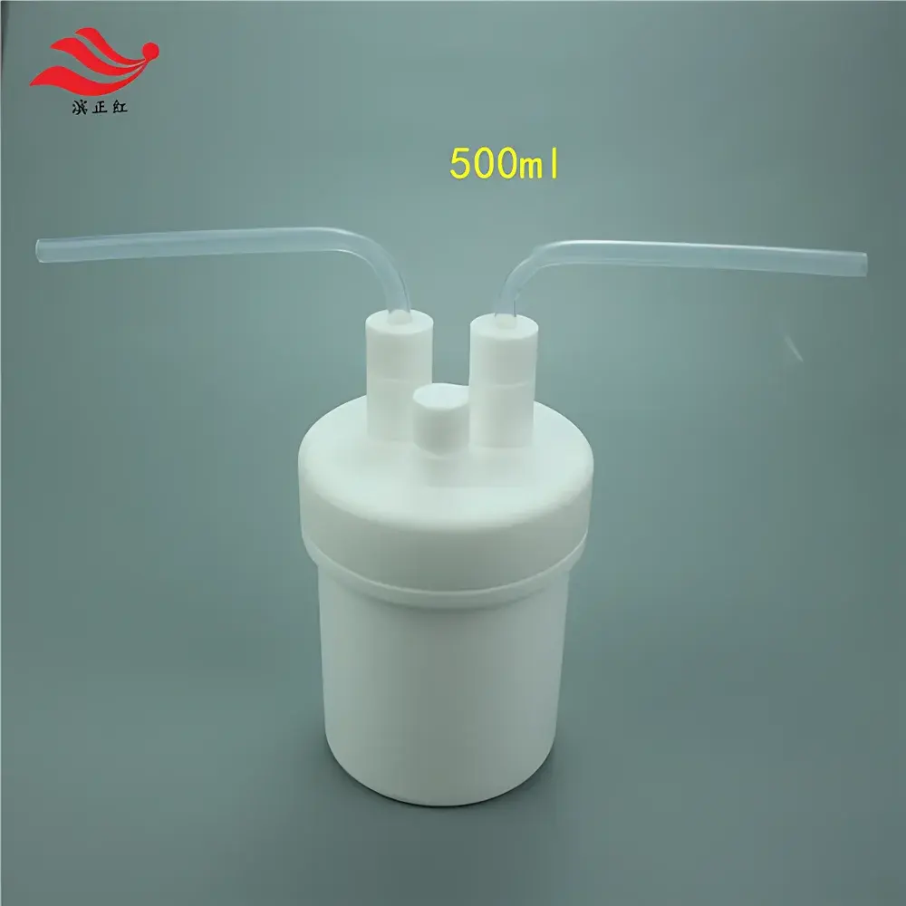 PTFE Gas Washing Bottle (100 mL, 1/8″ Inlet/Outlet Tubing)