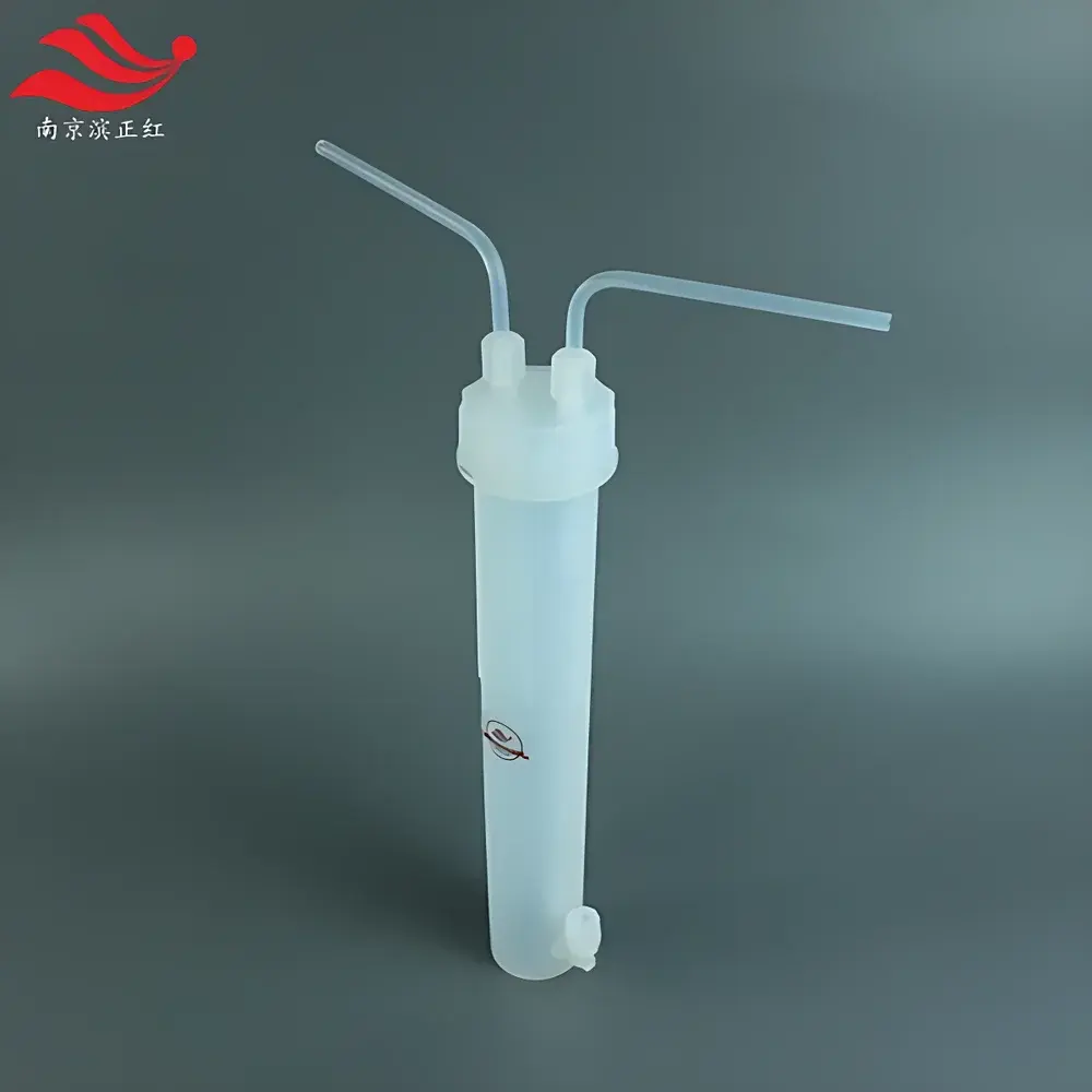 PFA Dual-Neck Reaction Vessel, 375 mL, Fluorinated Ethylene Propylene (FEP) Resin-Lined, Acid- and Alkali-Resistant
