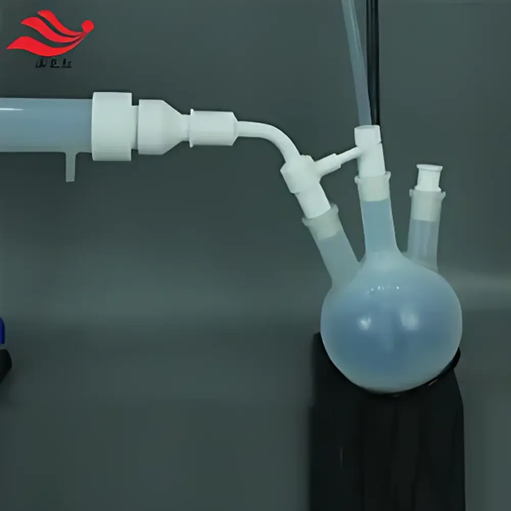 PFA Transparent Fluorinated Ethylene Propylene (FEP) Round-Bottom Reaction Flask – 500 mL, Single-Neck or Multi-Neck Configuration