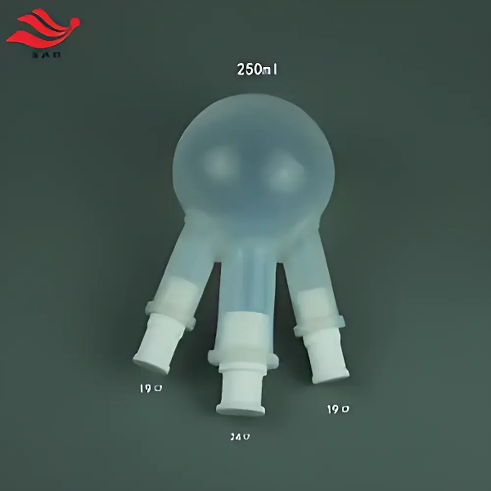PFA Transparent Fluorinated Ethylene Propylene (FEP) Round-Bottom Reaction Flask – 500 mL, Single-Neck or Multi-Neck Configuration