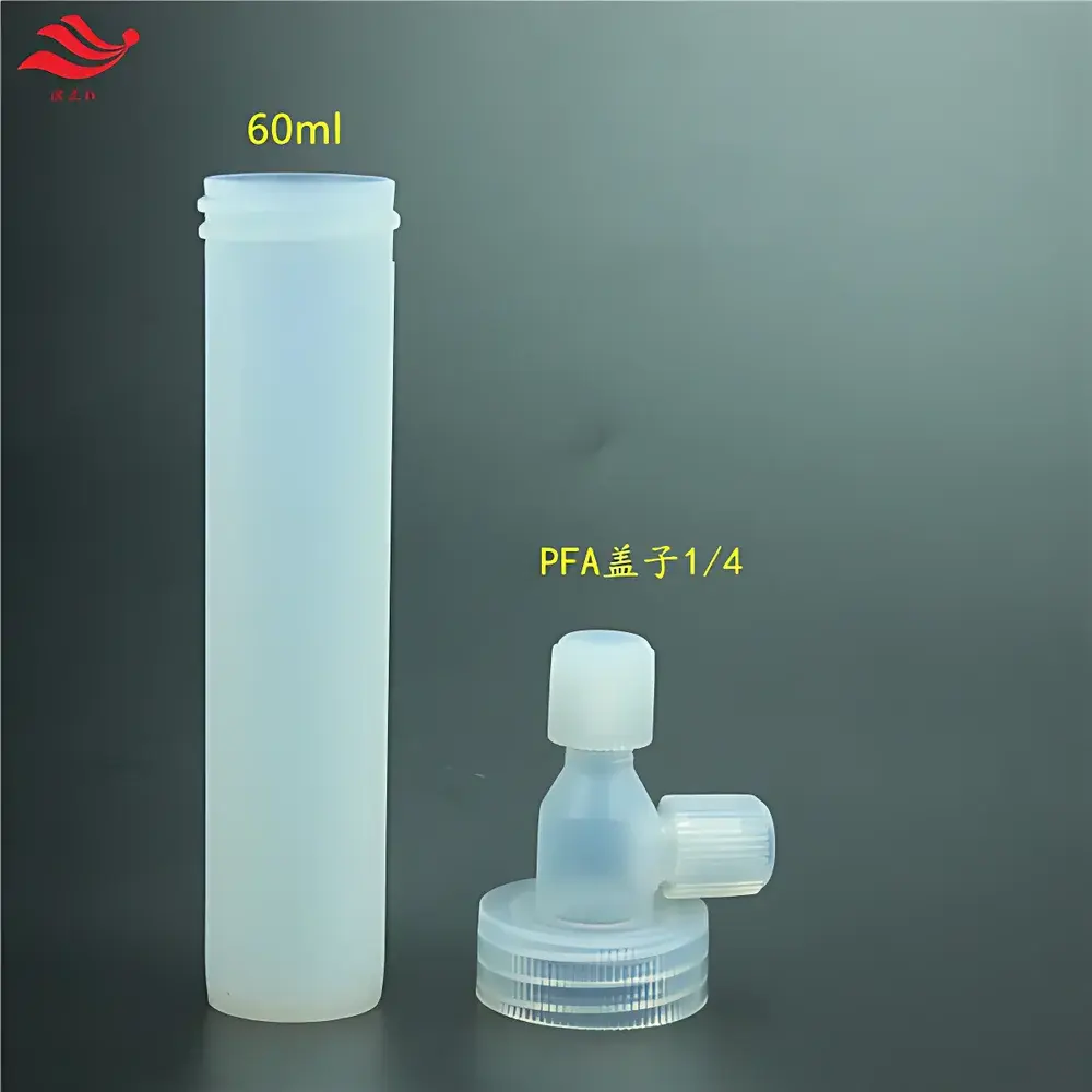 PFA Impact Dust Collector with 30 mL Purge Vial, 15 mL Buffer Vessel, 60 mL Absorption Bottle, and 1/4″ Gas Reaction Vessel