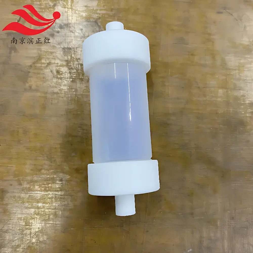 PFA Chromatography Column with Transparent Body, Sintered Frit, and Teflon®-Lined Micro-Column for Electrolyte Preparation and Ion Exchange