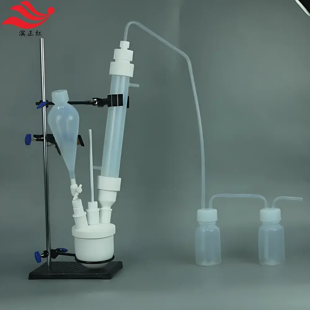 PTFE Cold Condensation Constant-Pressure Apparatus with Multi-Neck Distillation/Reaction Flask (Customizable 24/29/34 Standard Taper)