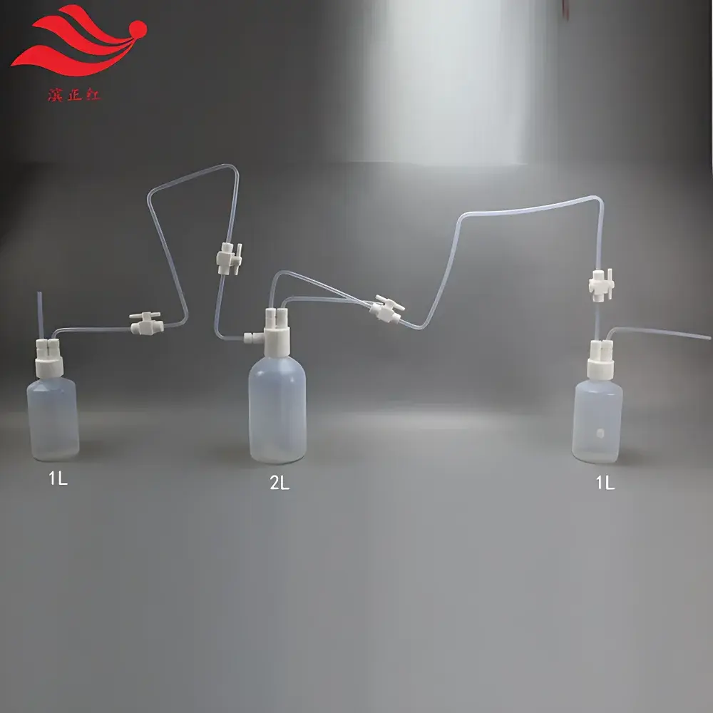 PFA Bubble Absorption Bottle Series – Corrosion-Resistant, Transparent,串联-Style Gas Scrubbing Vessel