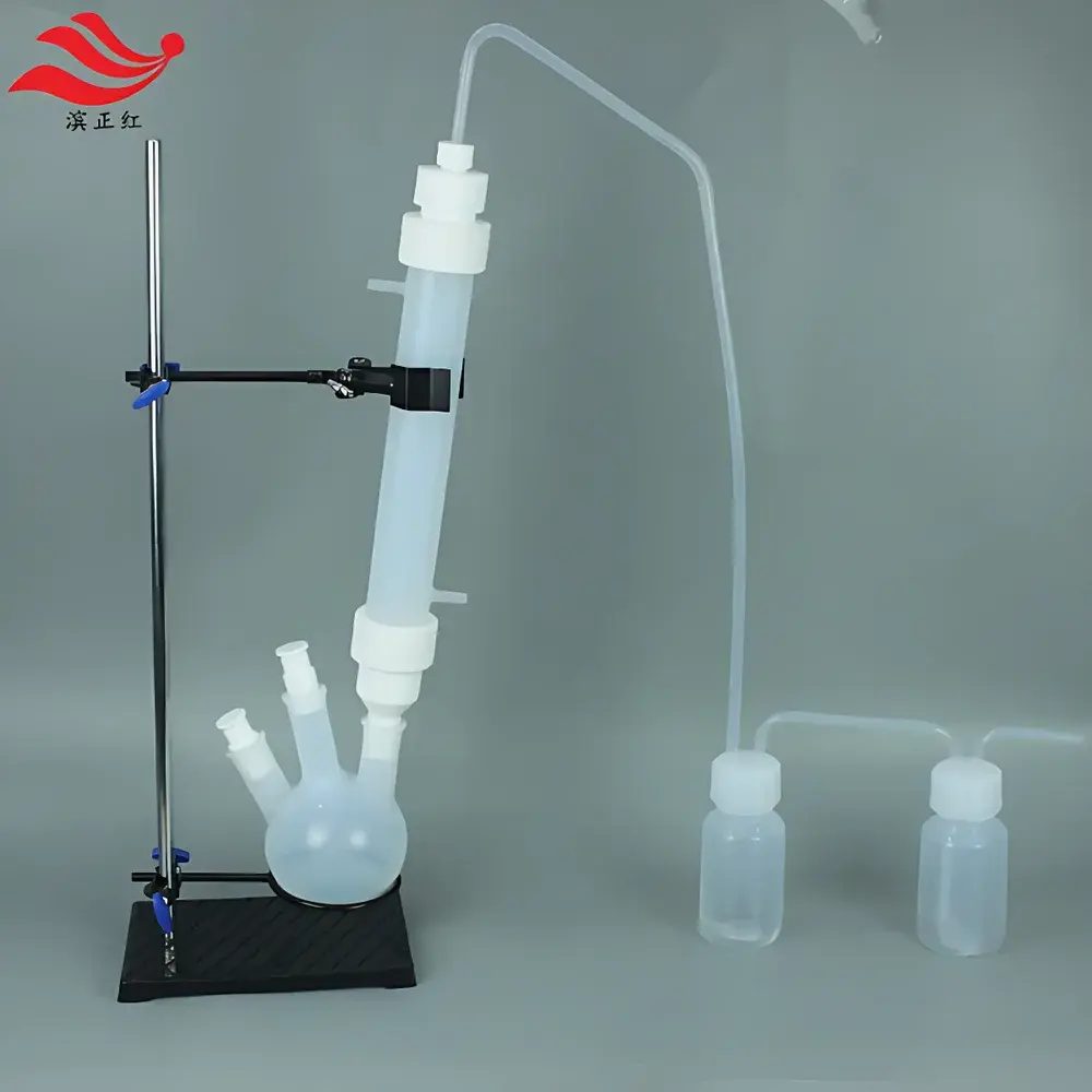 HF Condensation and Distillation System for Petrochemical & Chemical Applications – PFA Reaction Flask Assembly