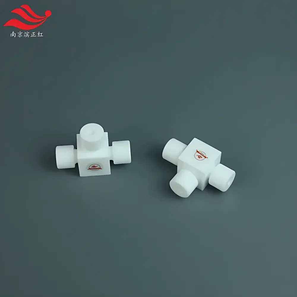 PTFE Corrosion-Resistant 3-Way Tee Fitting for Fluid Handling Systems