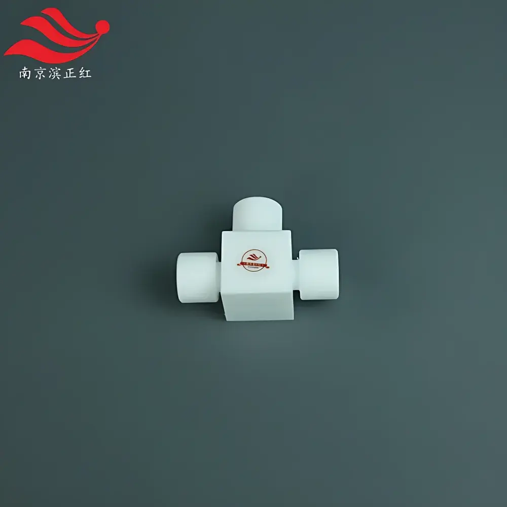 PTFE Corrosion-Resistant 3-Way Tee Fitting for Fluid Handling Systems