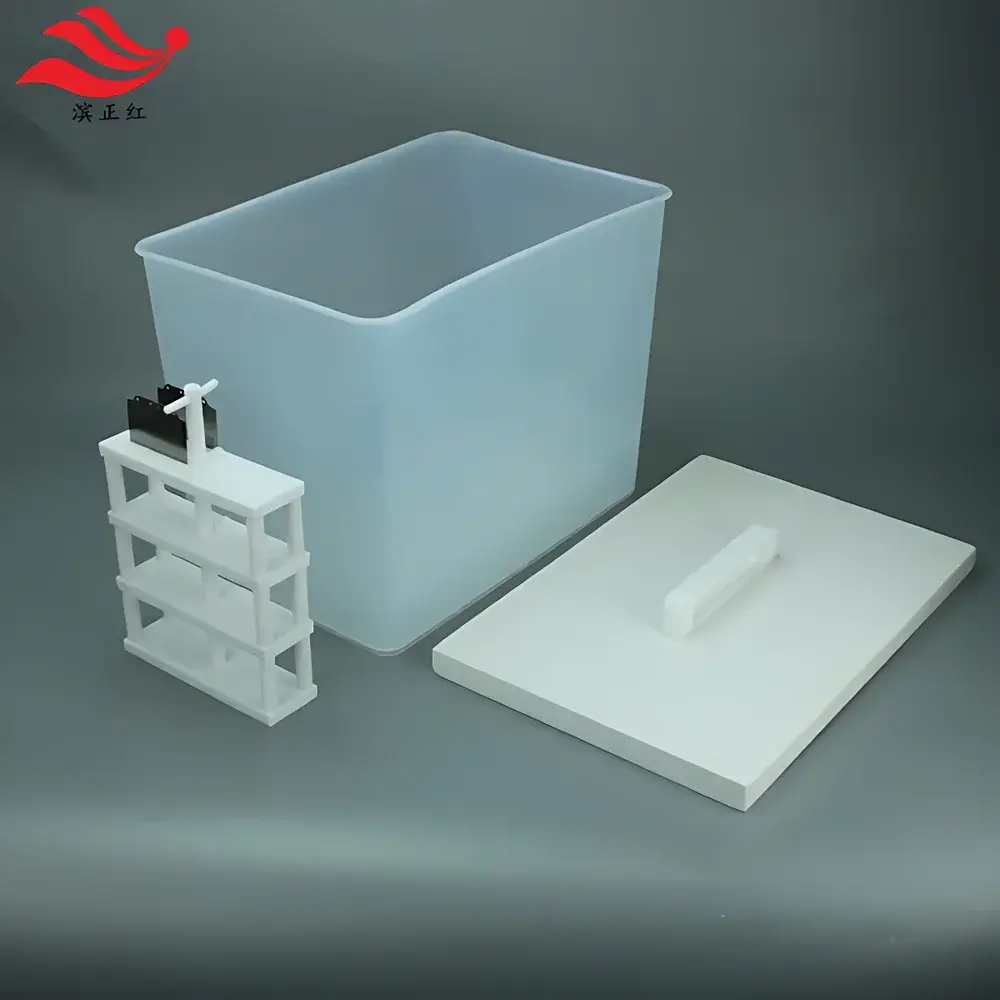 PFA Acid Resistant Storage Tank for High-Purity Reagents – 15 L & 20 L Cleanroom-Compatible Wafer Cleaning Trough