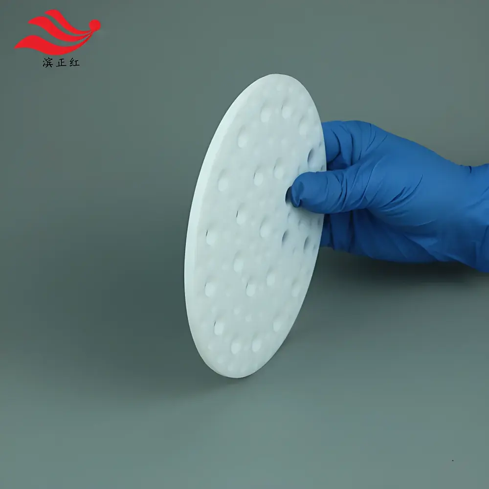PTFE Baffle Plate – Custom-Cut Corrosion-Resistant Perforated PTFE Spacer Disc