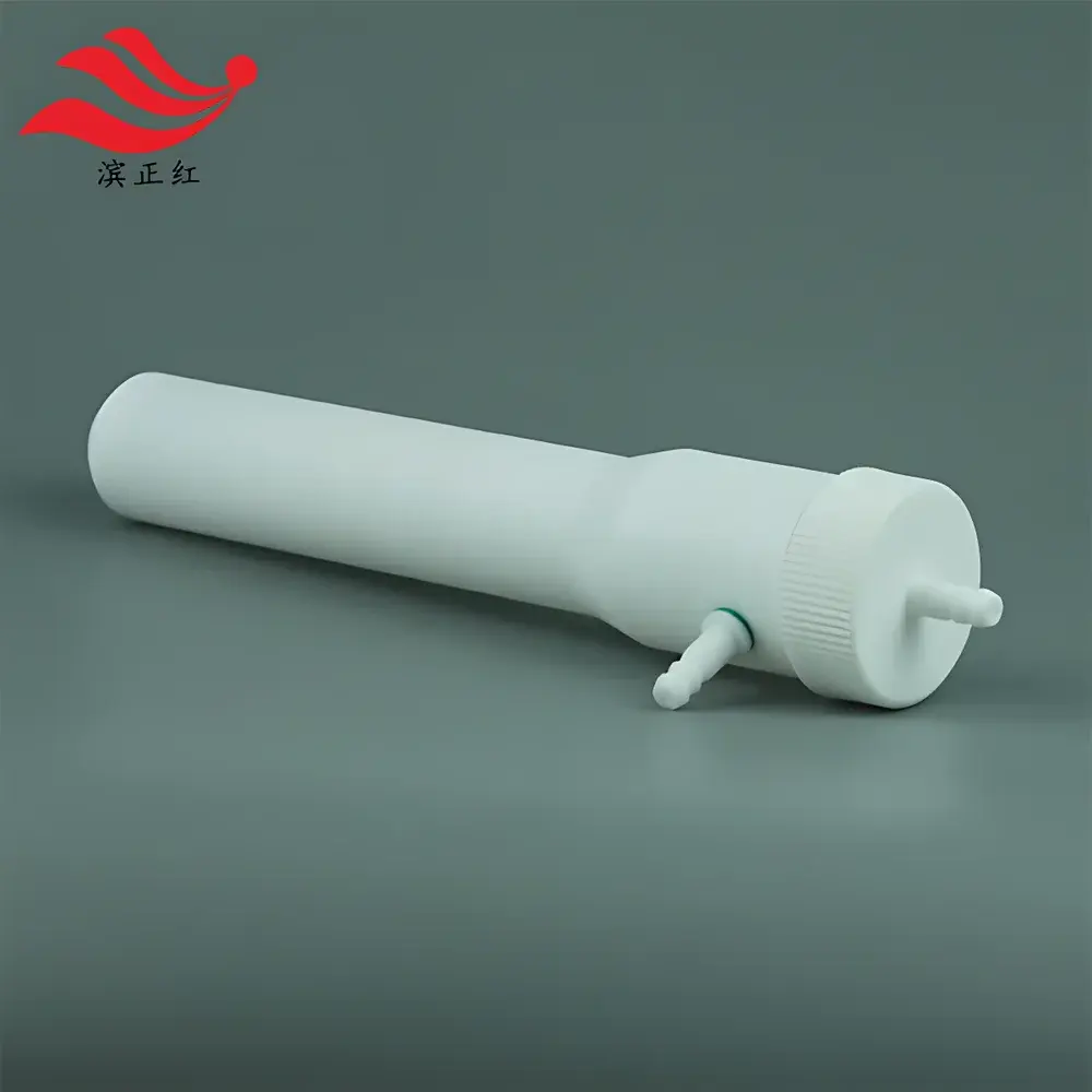 Binzhenghong PTFE Bubble Absorption Bottle with Filter Holder, 75 mL, for HF and HCl Sampling in Stack Emission Monitoring