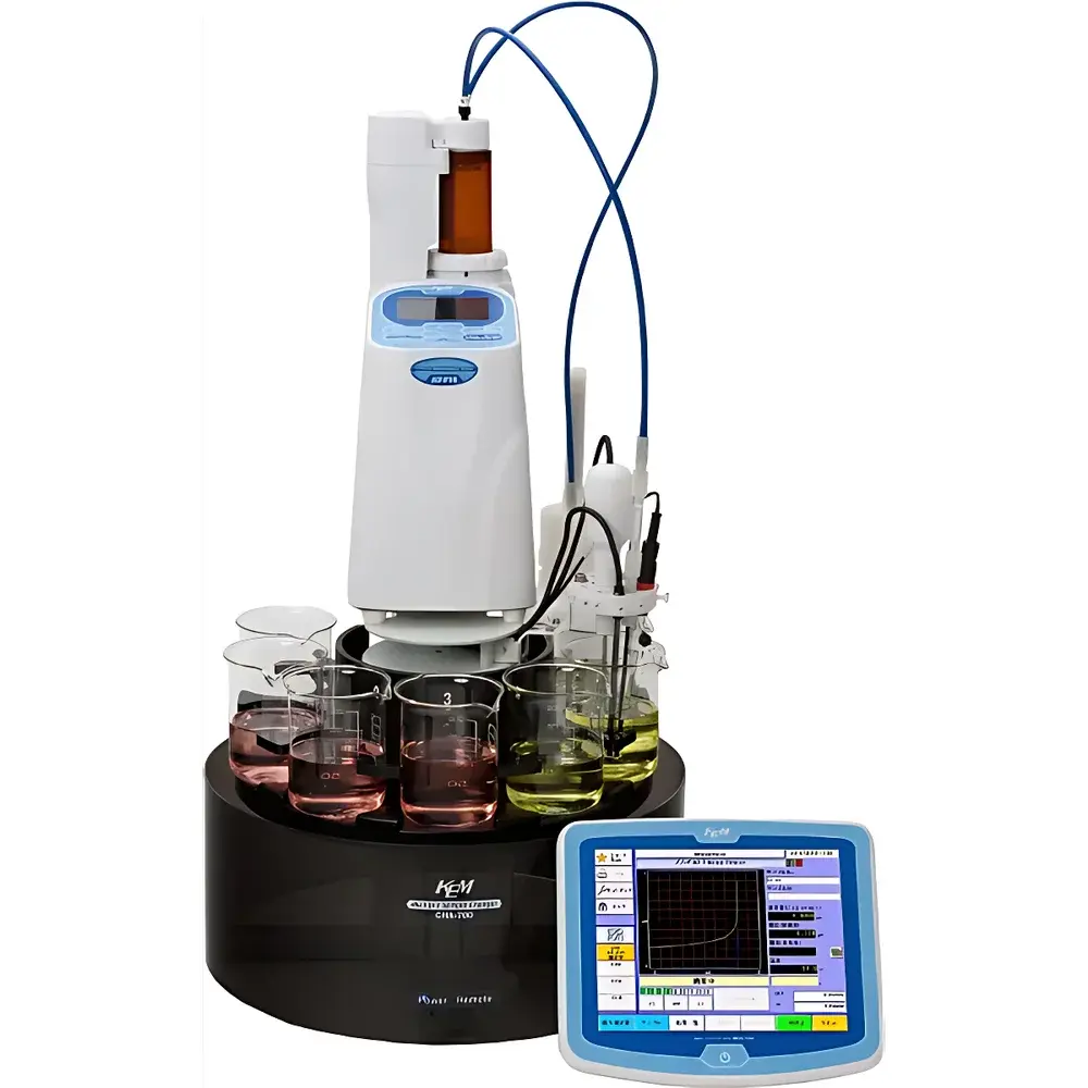 KEM AT-710 Automated Potentiometric Titrator for Food Acidity, Acid Value, Chloride, Peroxide Value, and Iodine Value Analysis
