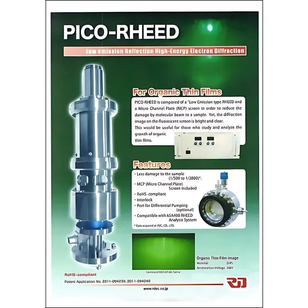PICO-RHEED Low-Current Reflective High-Energy Electron Diffraction System