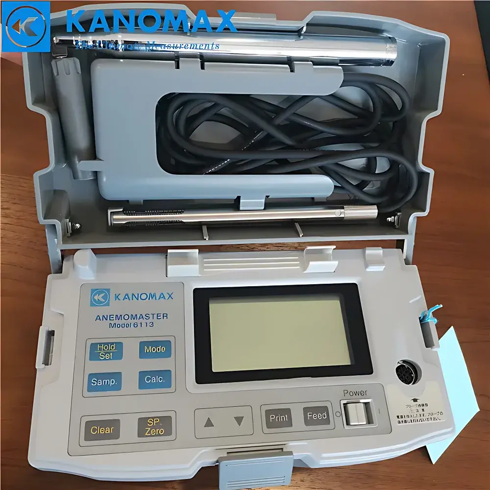 KANOMAX Model 6113 Hot-Wire Anemometer with Integrated Thermal Printer and Multi-Parameter Data Logging