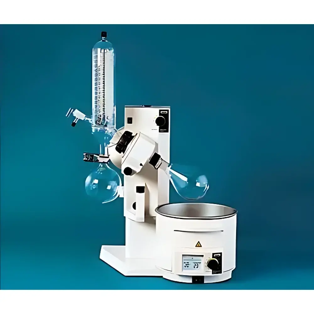 BUCHI Rotavapor R-210/R-215 Rotary Evaporator System with Integrated Vacuum Control, Chemical-Resistant Diaphragm Pump, and Circulating Chiller