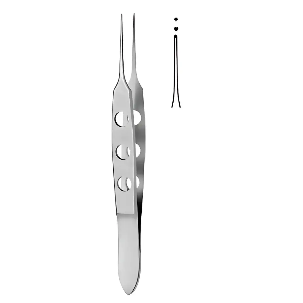 BISHOP-HARMON F13005-08 Straight 1×2 Toothed Tissue Forceps