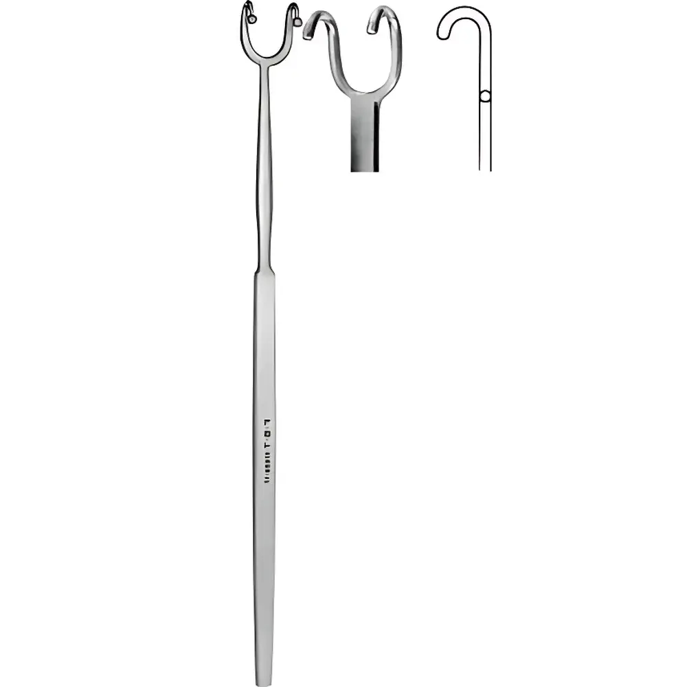 FOMON Double-Pronged Retractor (Blunt-Tipped, 10 mm Blade Width)