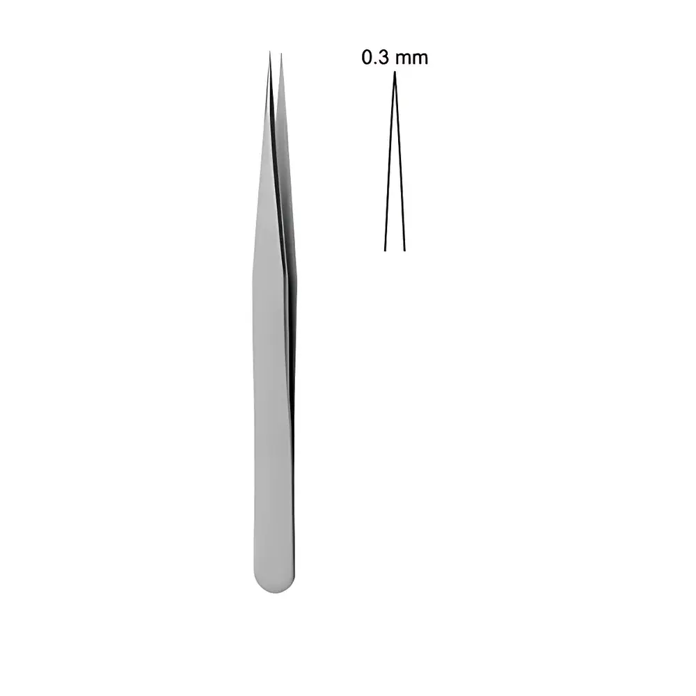 RWD F11006-11 Micro Forceps, Curved Tip, 0.2 mm Tip Width, 115 mm Total Length