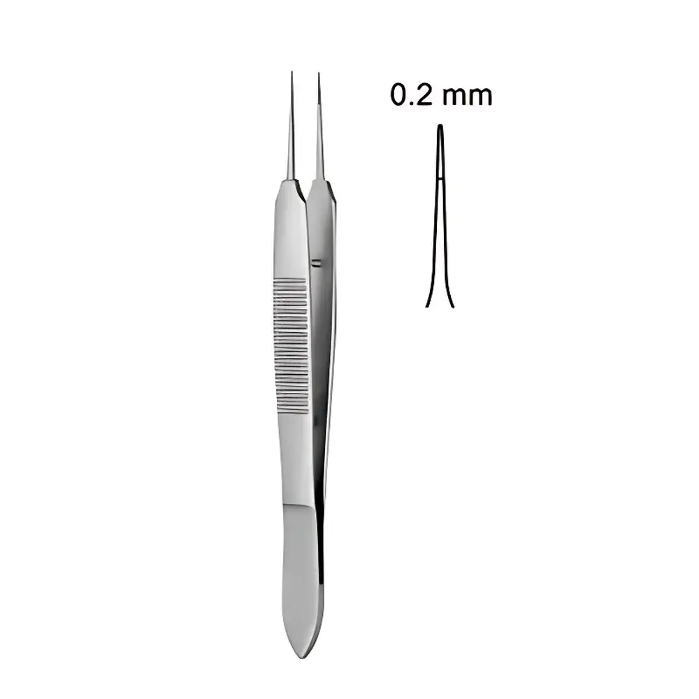 RWD F11008-09 1×2-Tooth Fine-Tip Microforceps, Straight, 0.2 mm Tip Width, 9.5 cm Length
