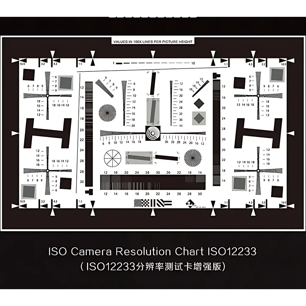 3nh NQ-10-400A ISO 12233 Resolution Test Chart (8× Size, Semi-Matte Photographic Paper)