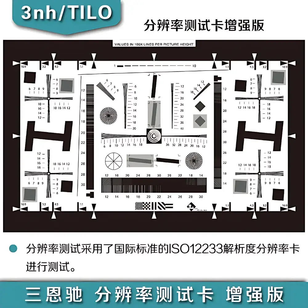 NQ-10-800A ISO 12233 Resolution Test Chart (8× Magnification) by 3nh