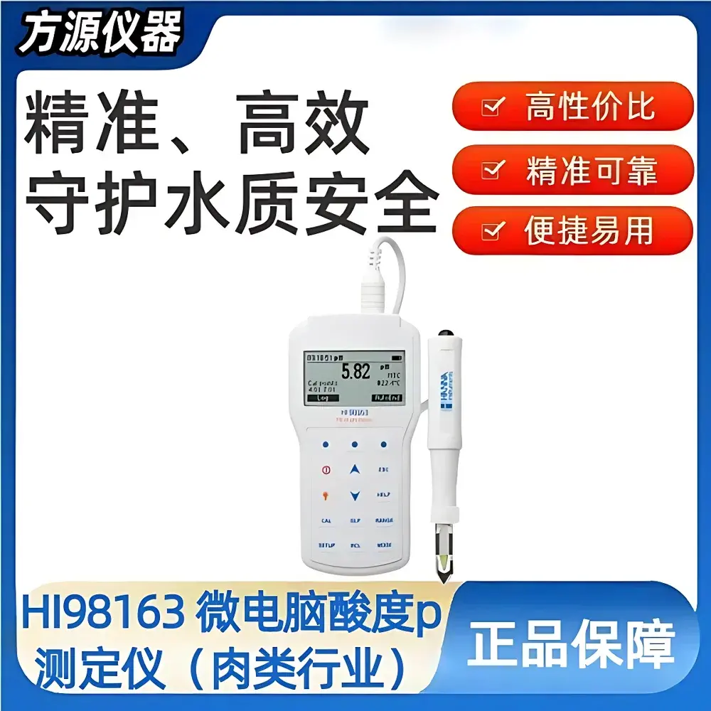 Hanna Instruments HI98163 Portable pH/mV/Temperature Meter for Meat Industry