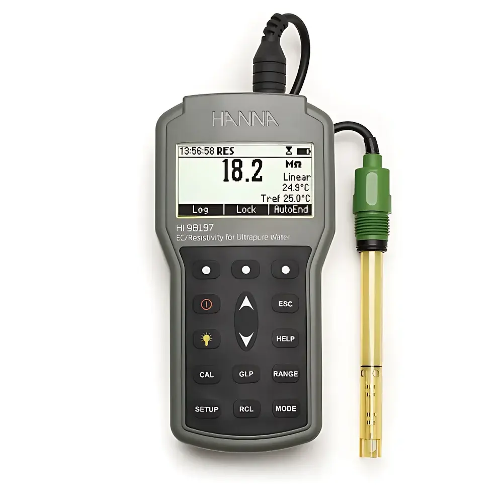 Hanna HI98197 Portable Ultra-Pure Water Conductivity/TDS/Resistivity/Salinity/°C Meter