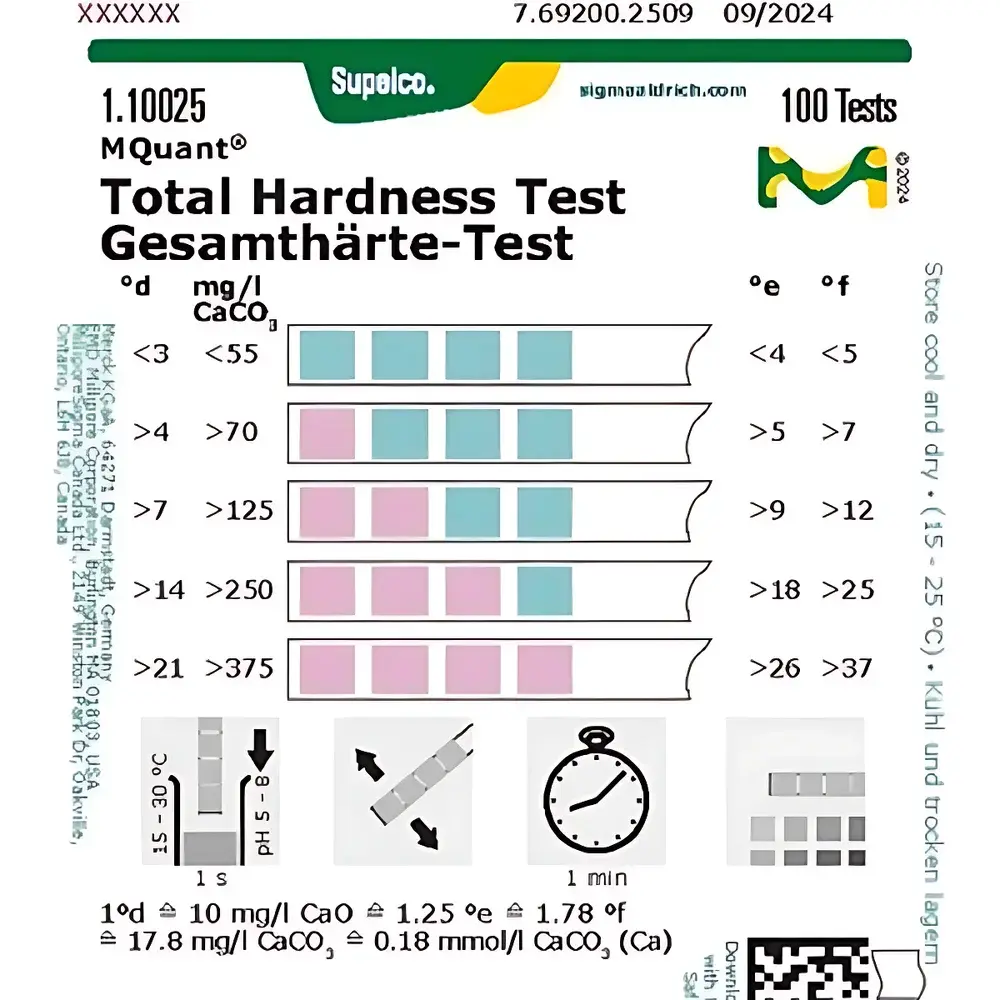 Merck MQuant® Total Hardness Test Strips