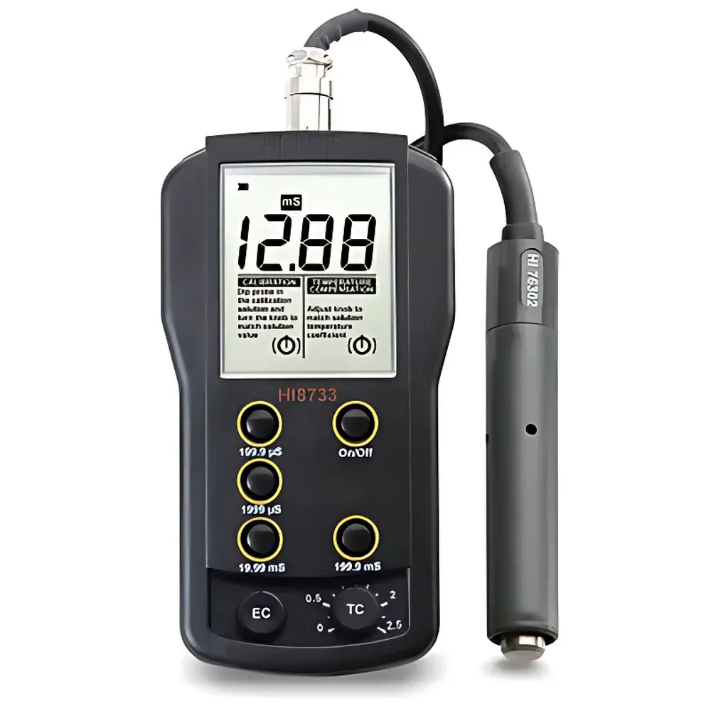 Hanna HI8733 Portable Microprocessor-Based Conductivity (EC) Meter with Automatic Temperature Compensation