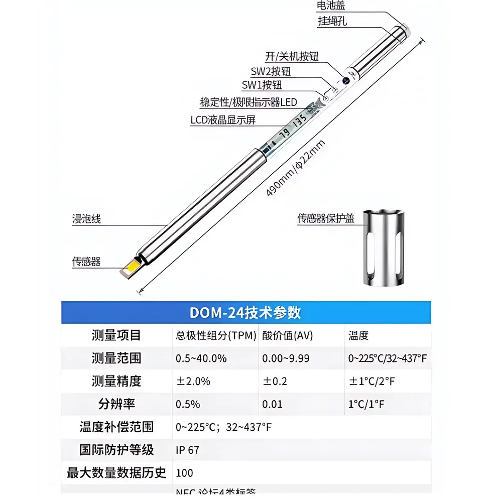 ATAGO DOM-24 Frying Oil Quality Analyzer with AOM-03 Test Strips