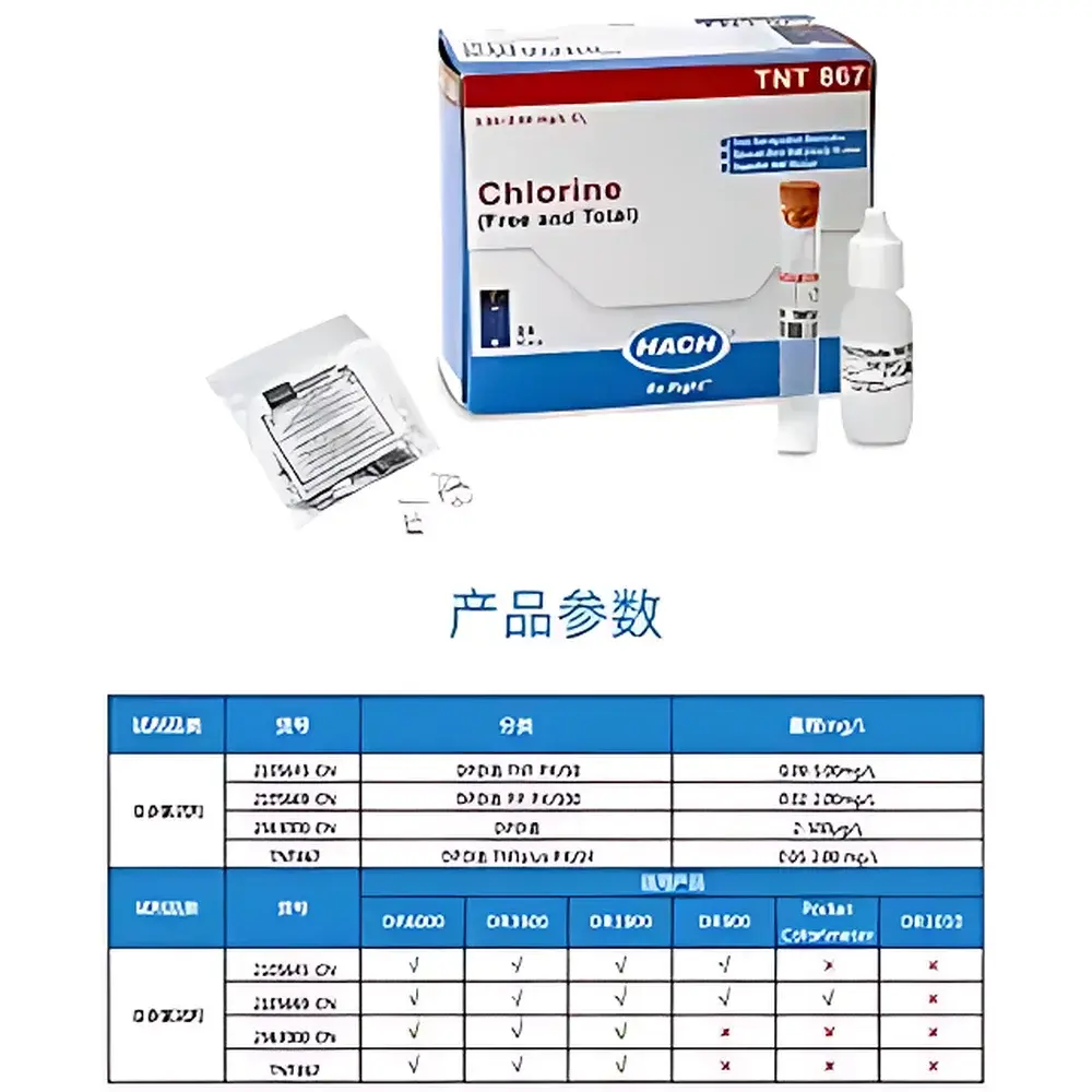Hach Pre-Packaged Reagent Sets for Total Chlorine Water Quality Testing