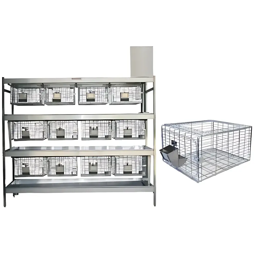 JIAYUAN TS-12 Stainless Steel Flush-Mounted Guinea Pig Housing System