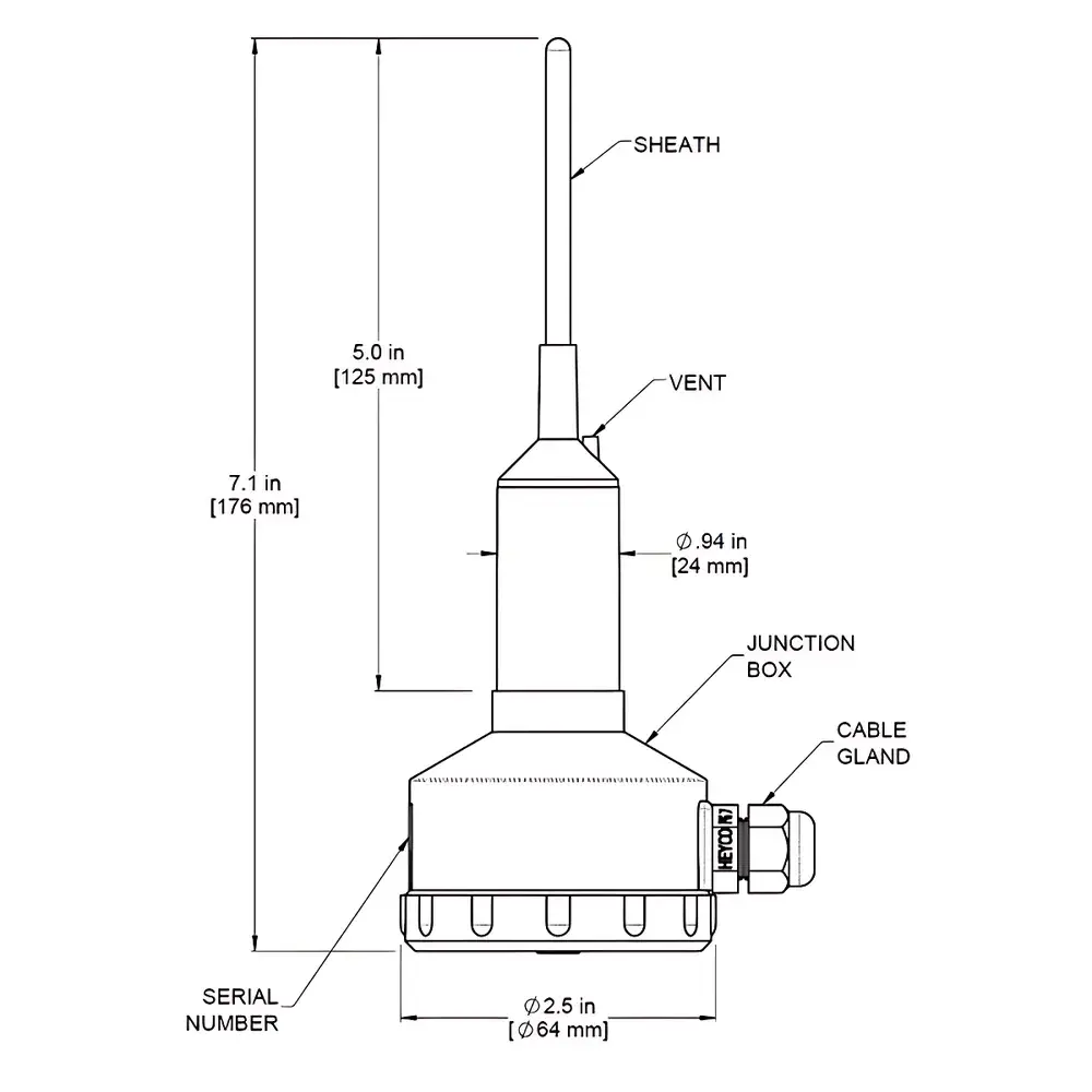 R.M. Young 41342 Platinum RTD Temperature Sensor
