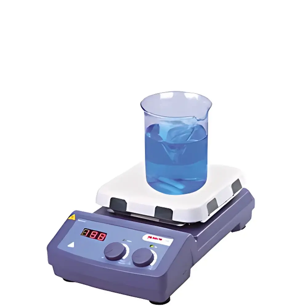 DLAB MS7-H550-S BlueSpin LCD Digital Display Heated Magnetic Stirrer with 7-inch Square Ceramic Plate